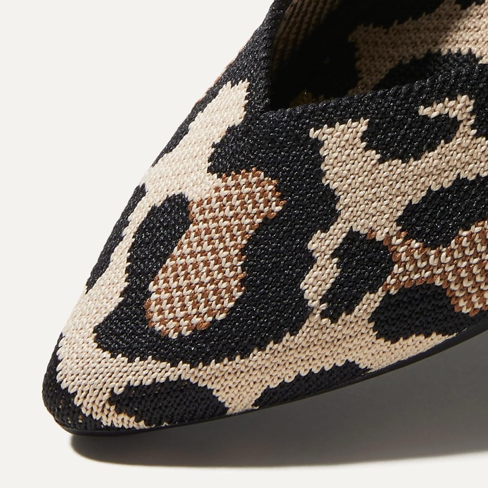 Rothy's Black and Tan Leopard Print Flats